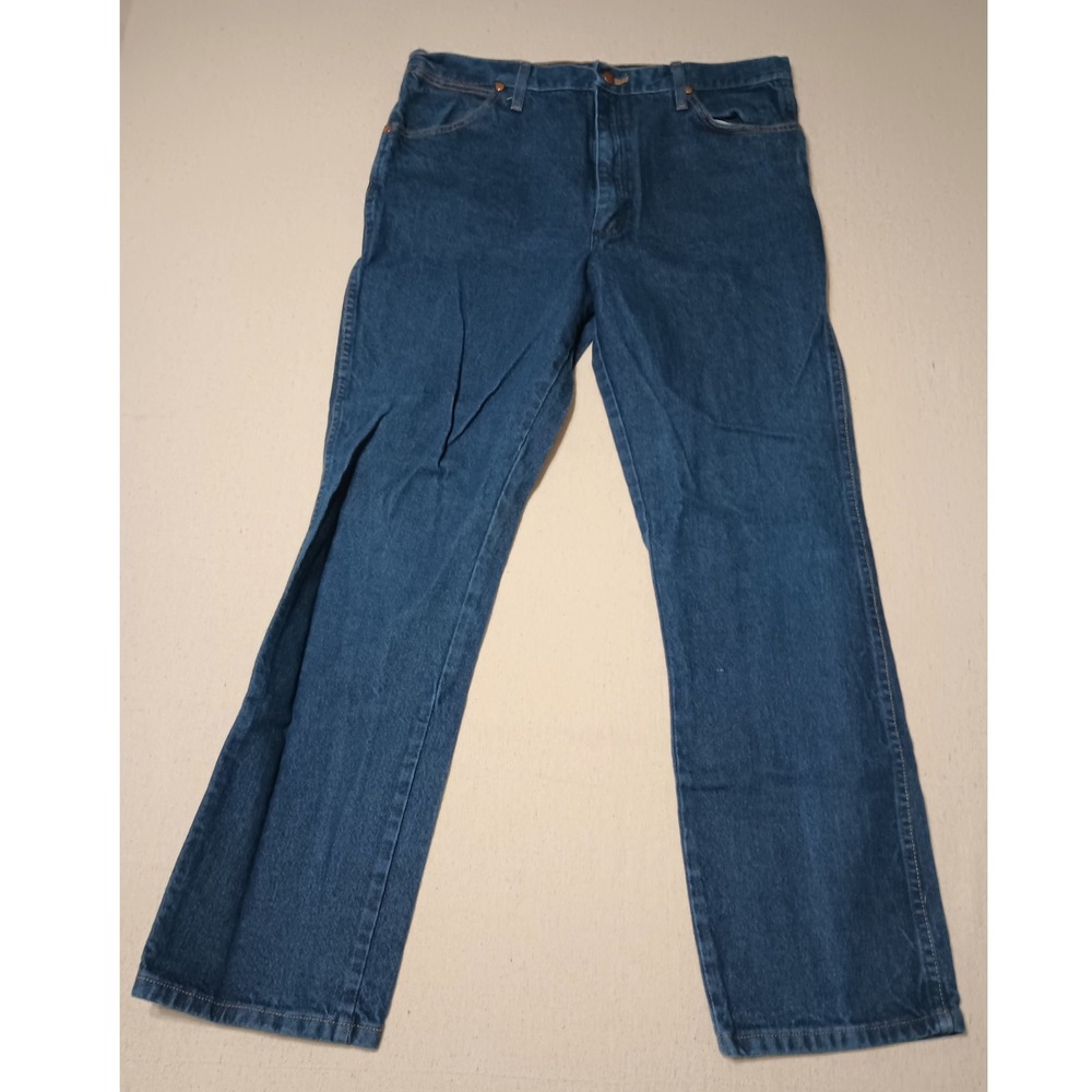 Wrangler Jeans Regular Fit Denim Blue‎ Cotton Mens 36x32 Medium Wash Pants t